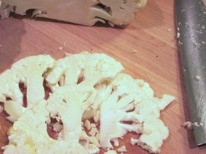 sliced cauliflower