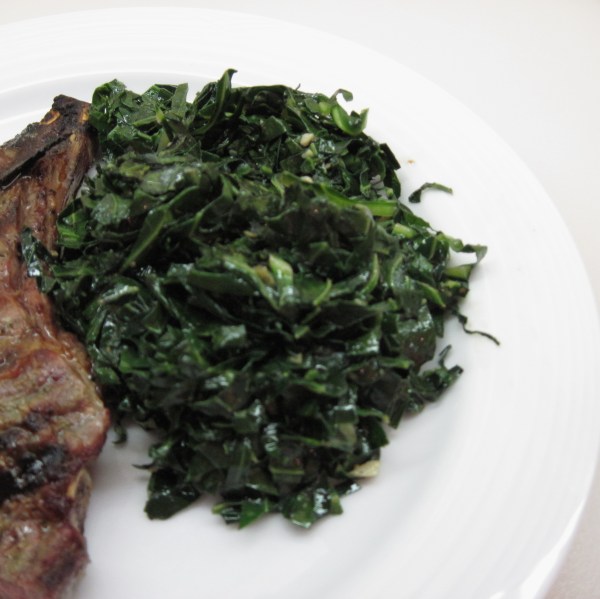 collard greens and grilled steak