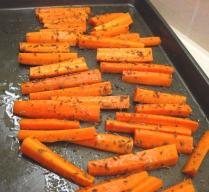 carrots ready for the oven