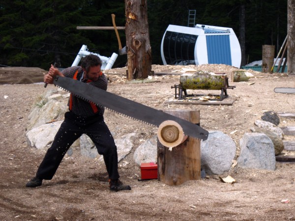 Part of the Lumberjack show at Grouse Mountain