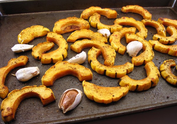 Roasted Delicata Squash with Garlic