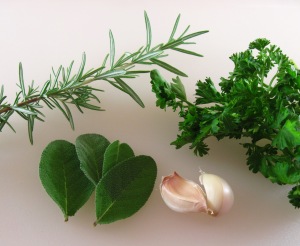 Rosemary, sage, garlic, and parsley
