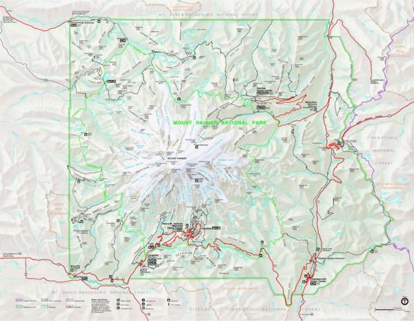 Mount Rainier National Park map