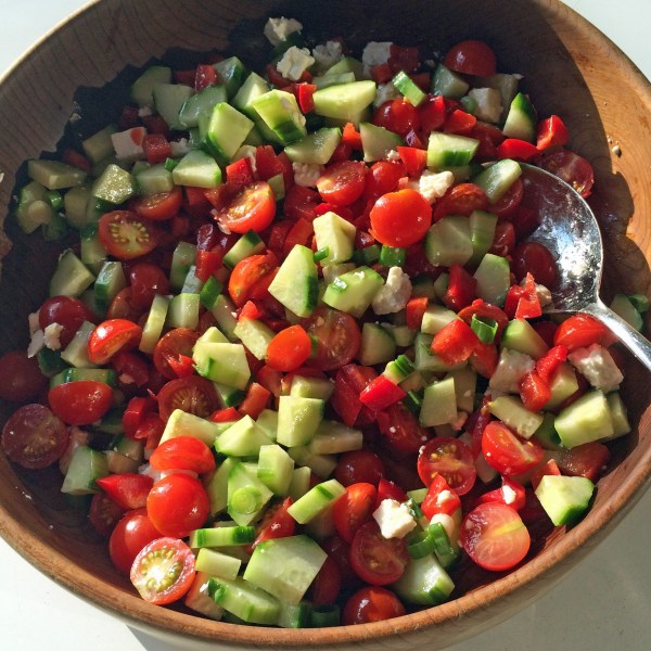 Cucumber Tomato Salad with Feta Cheese