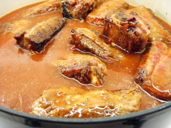 braising the ribs