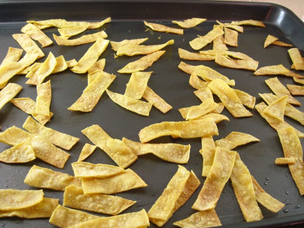 Toasted tortilla strips