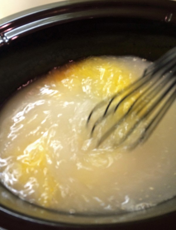 Whisking in polenta