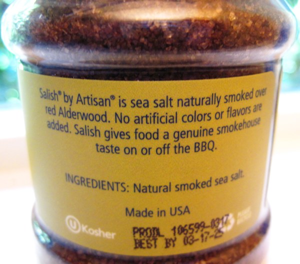 Ingredients in alder smoked salt