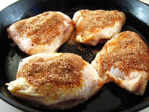 rub on top of thighs