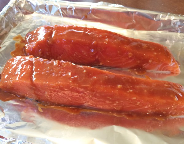 Miso glaze on salmon