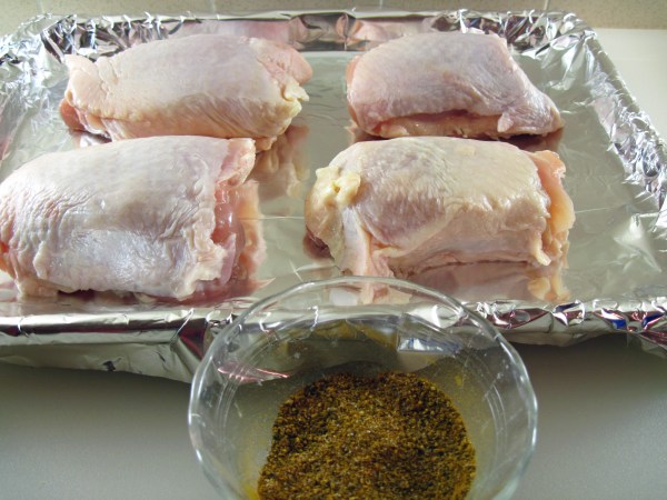 Chicken thighs and turmeric rub