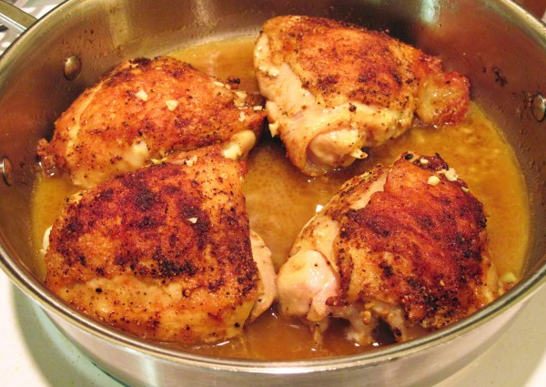 water and garlic added