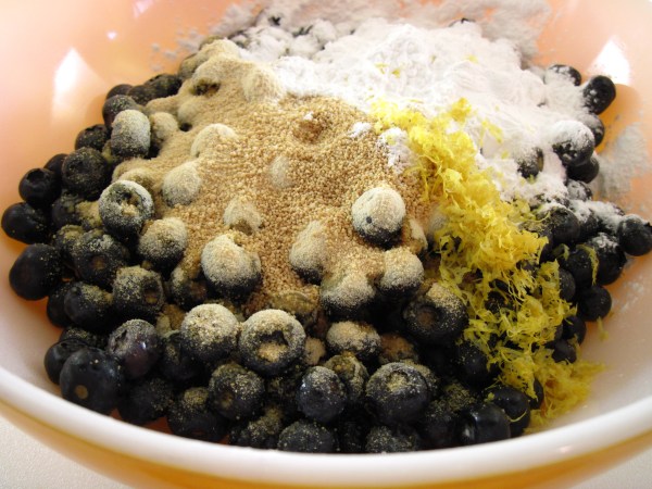 Blueberries with sugar, tapioca flour, and lemon zest.jpg