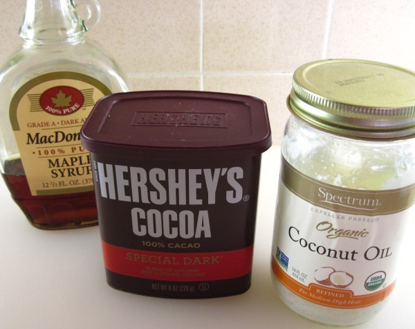 Ingredients for chocolate topping