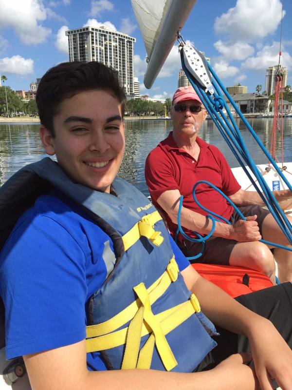 Gabriel and Bob sailing