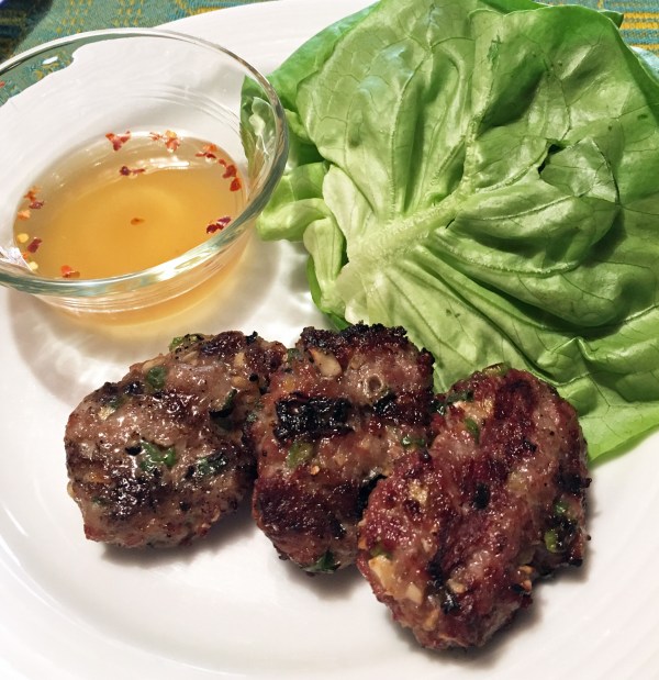 Lemongrass Pork Patties with Vietnamese Dipping Sauce