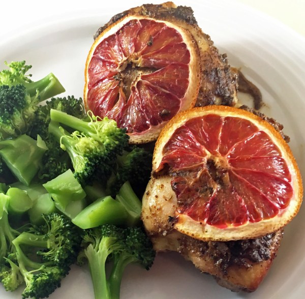 Blood Orange Chicken with broccoli