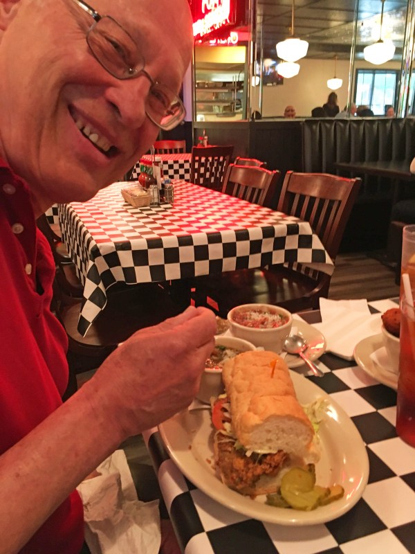 Bob's Oyster Po-Boy, Seafood Gumbo, and Red Beans and Rice