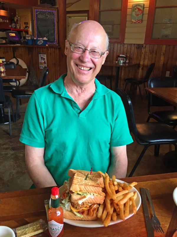Bob's triple decker Fried Oyster BLT at Heads & Tails Seafood in Baton Rouge