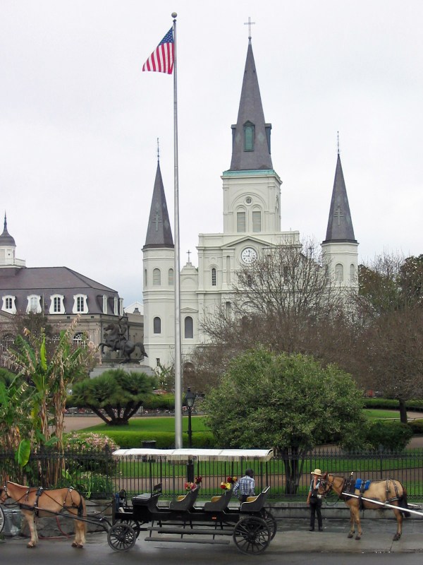 March 2005 photo of St. Louis Cathedral in Jackson Square