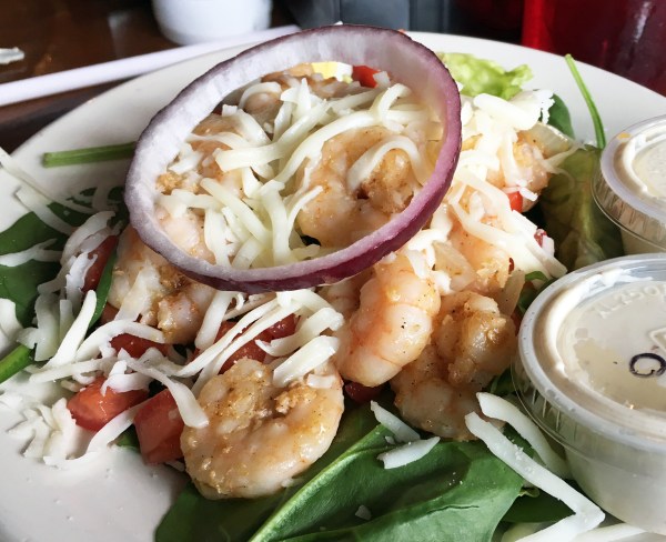 Shrimp Remoulade Salad with the Remoulade sauce on the side