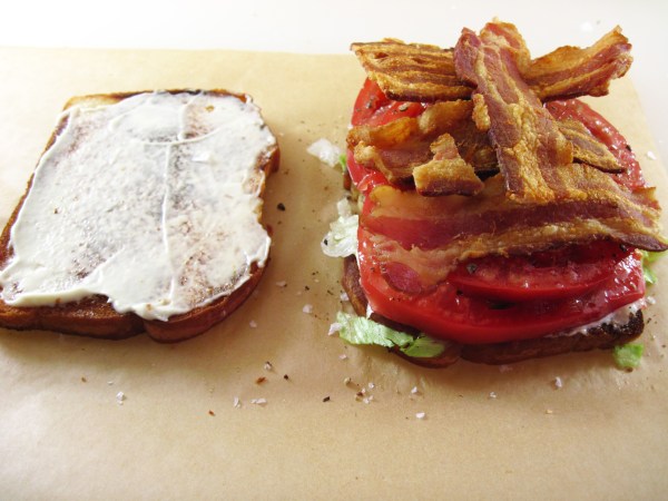 tomato slices and bacon