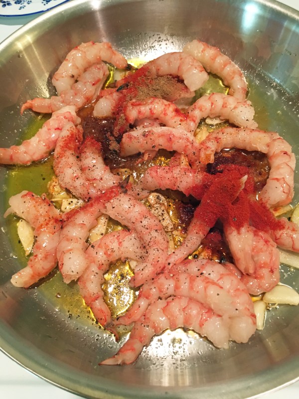 shrimp and spices added