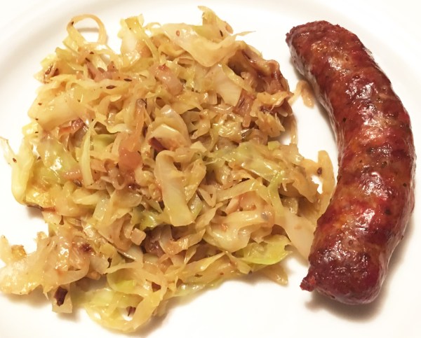 Stir-Fried Cabbage with Fennel Seeds and Uli's Hungarian Kolbasz