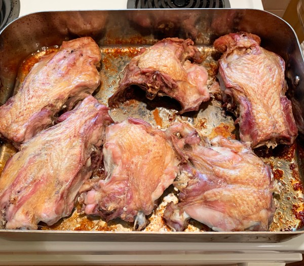 Roasted turkey backs